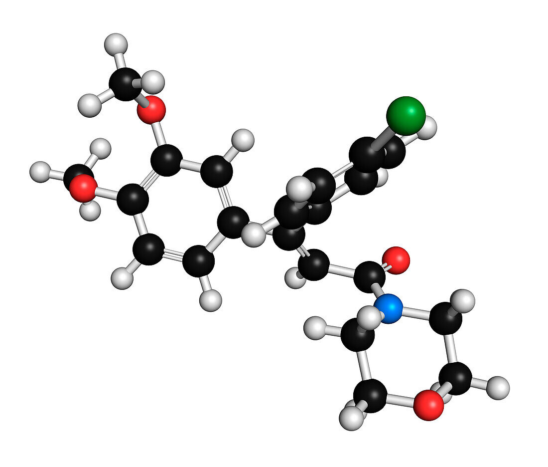 Dimethomorph fungicide molecule, illustration