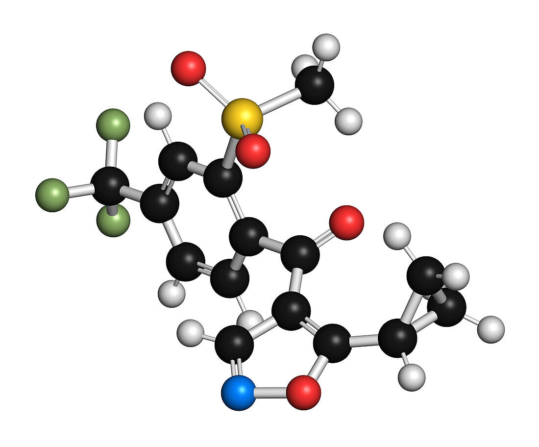 Isoxaflutole herbicide molecule, illustration