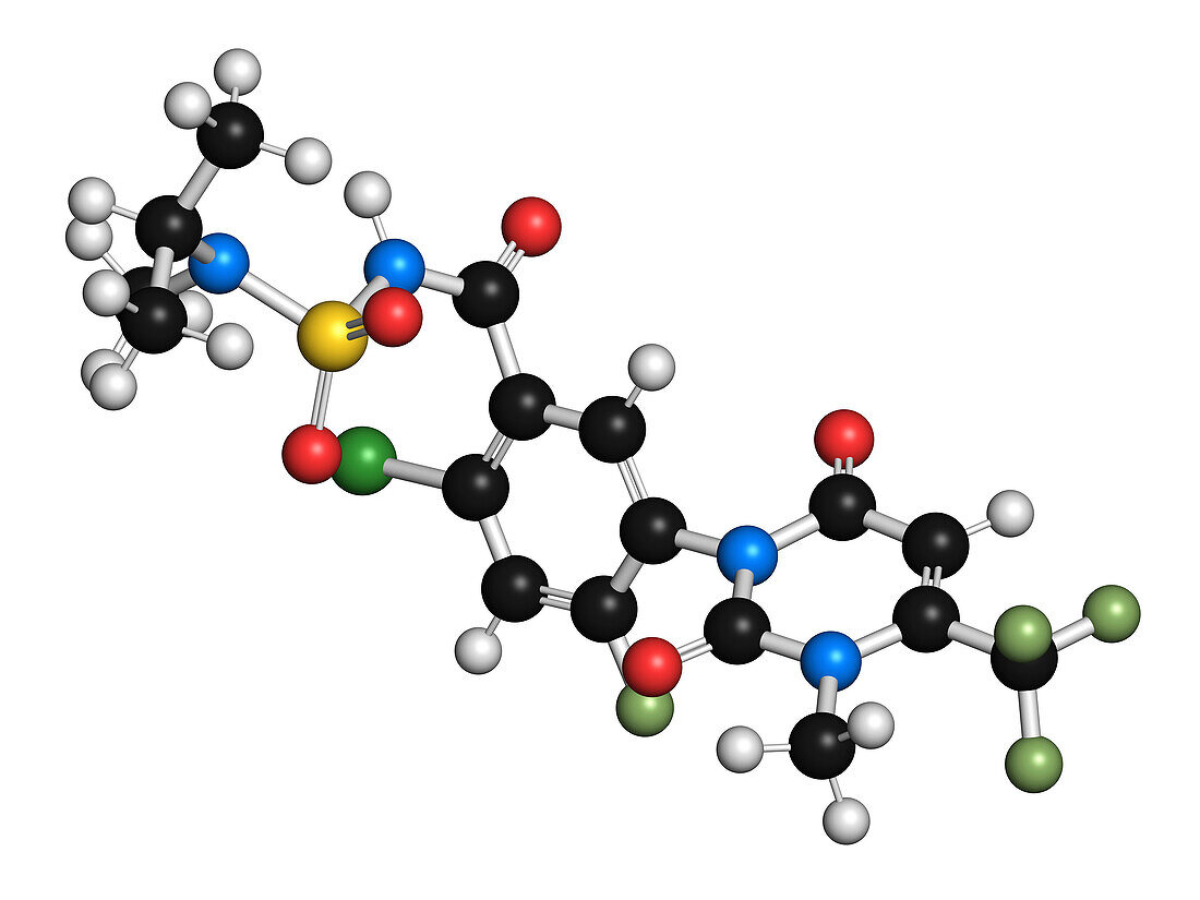 Saflufenacil herbicide molecule, illustration