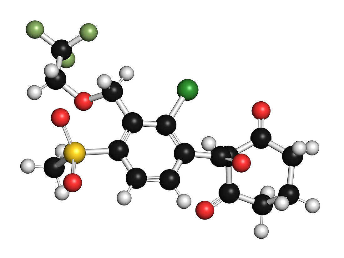 Tembotrione herbicide molecule, illustration