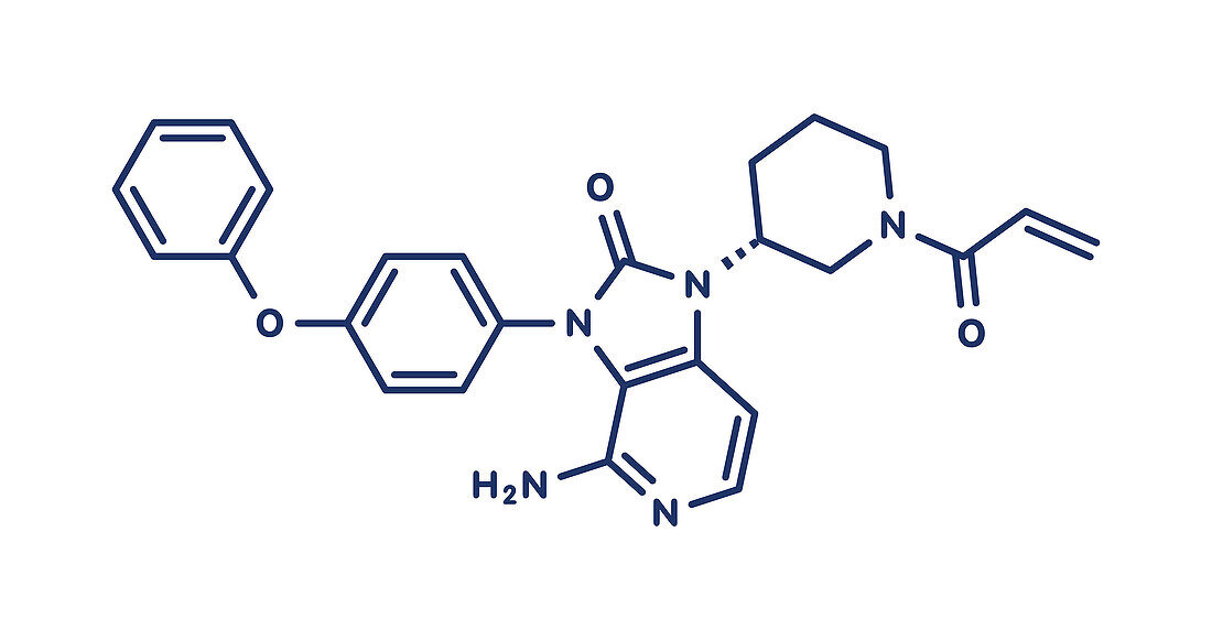 Tolebrutinib multiple sclerosis drug molecule, illustration