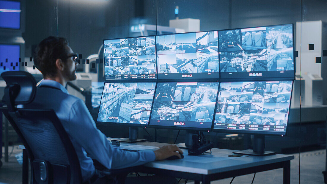 Security control room in factory