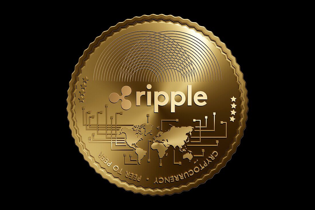 Ripple XRP cryptocurrency, conceptual illustration
