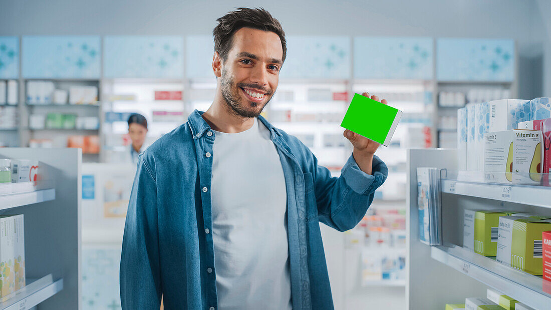 Customer holding medication