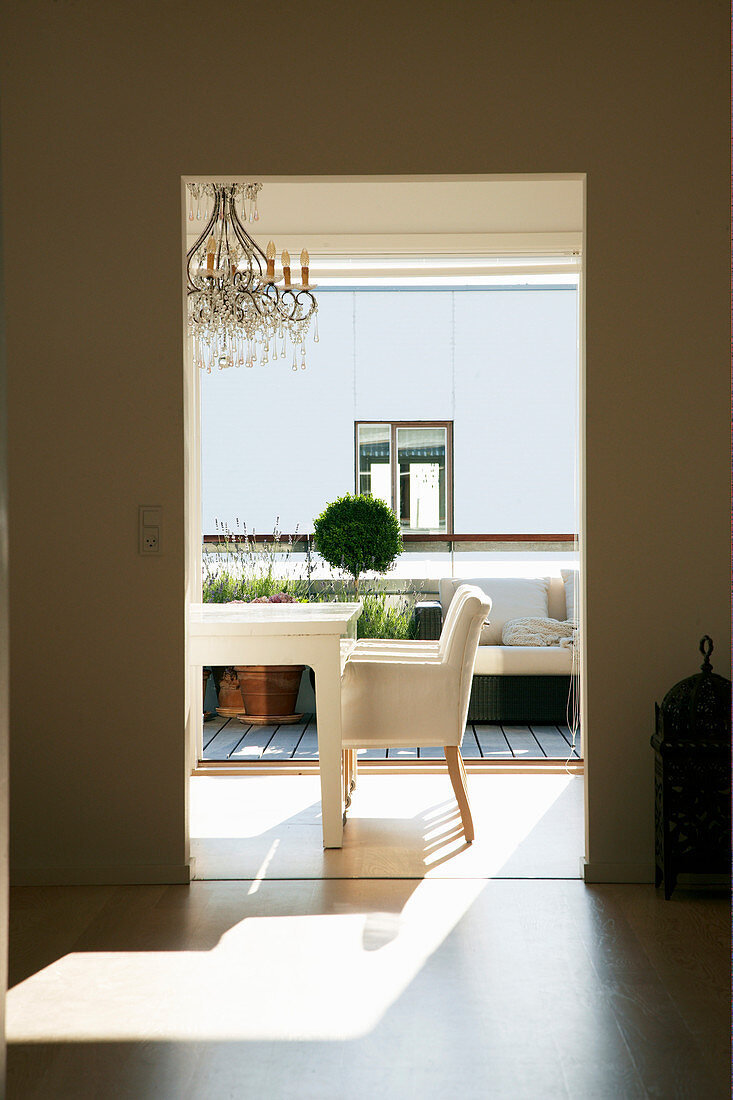 View into dining area