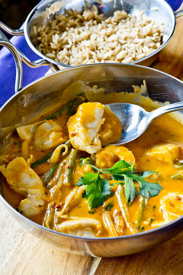 Thai red coley curry