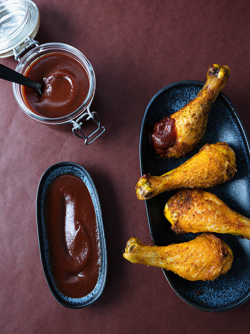 Chicken legs with homemade BBQ sauce