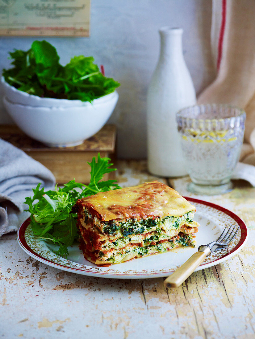 Spinach and ricotta lasagna