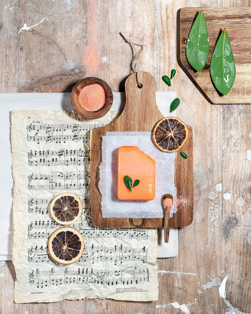 Natural soap with orange and lavender