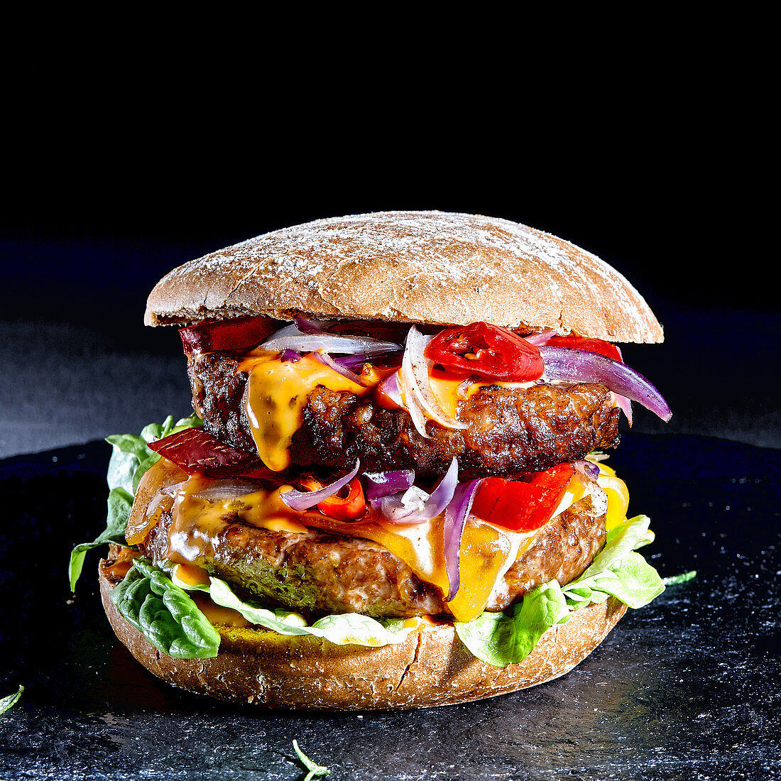 Vegetarischer Burger mit Fleischersatz