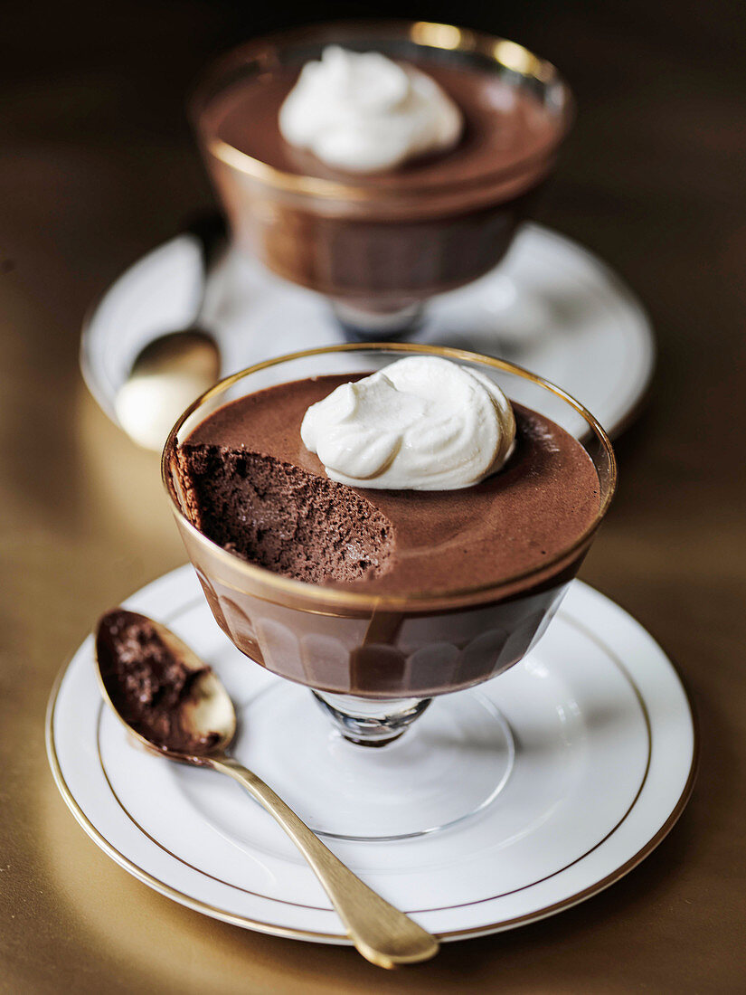 Chocolate Mousse with whipped cream