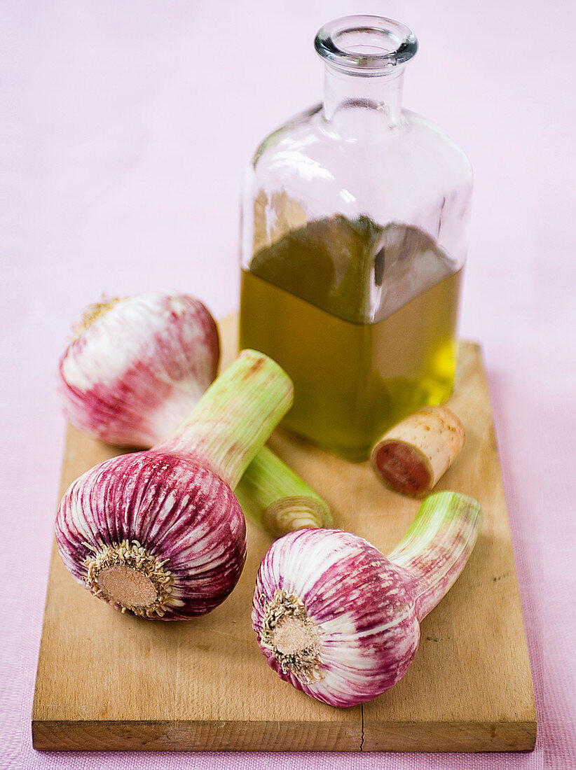 Fresh garlic and olive oil