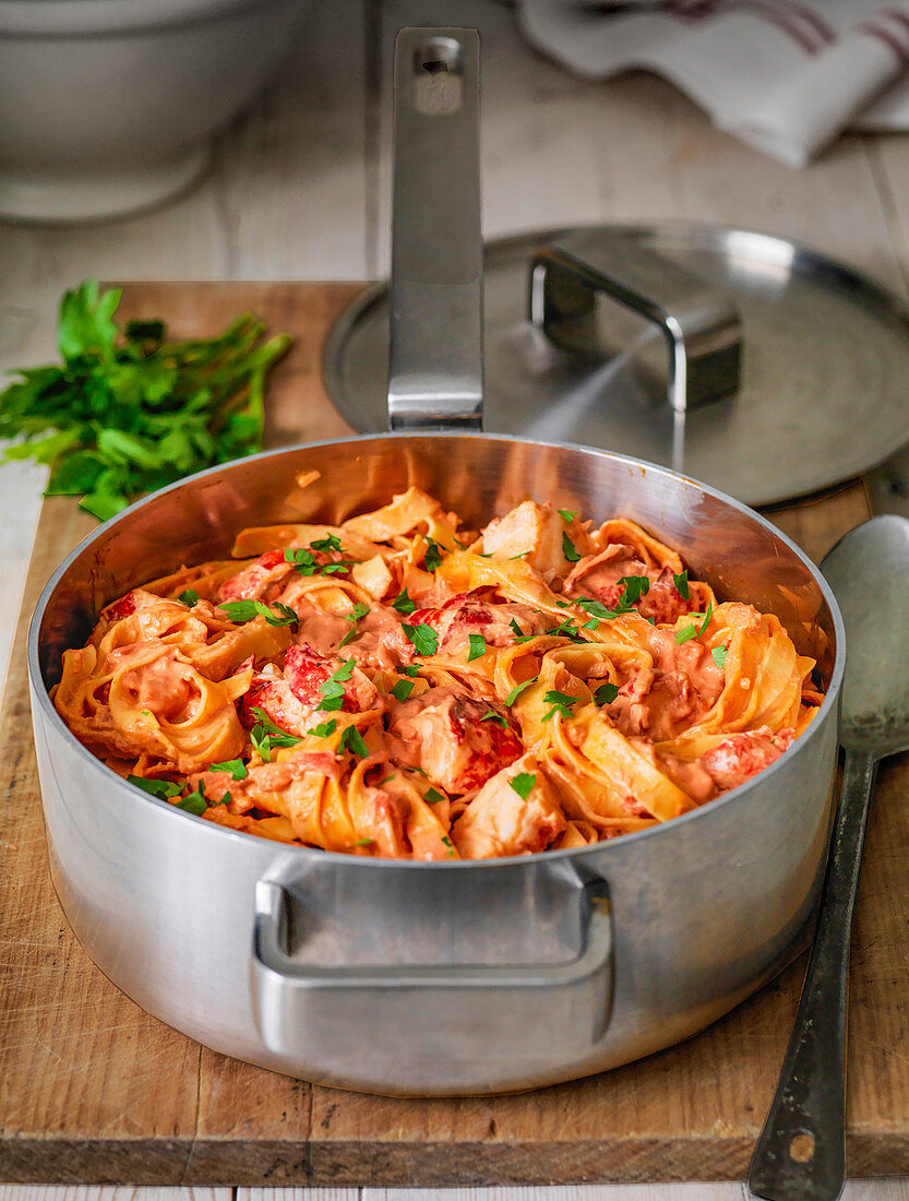 Lobster Fettuccine in a cream sauce