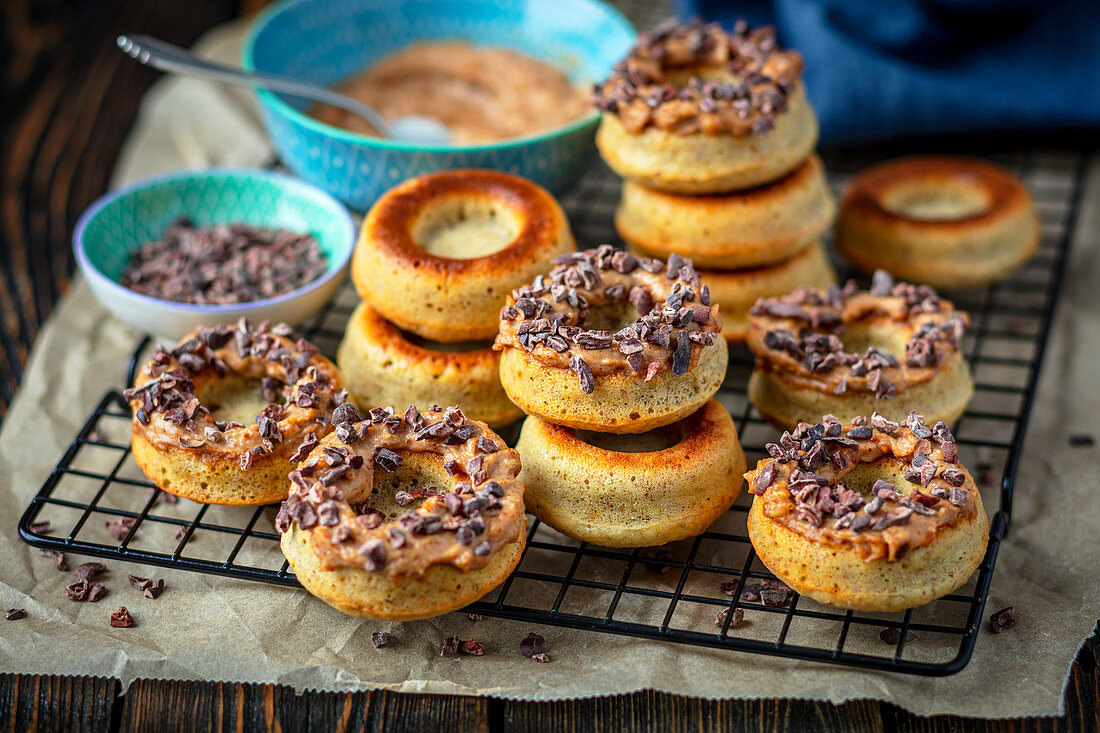 Wholemeal fit donuts with peanut butter