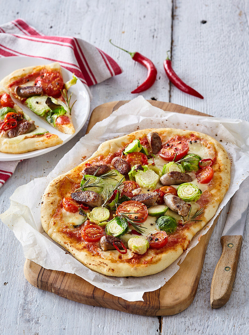 Pizza with Brussels sprout