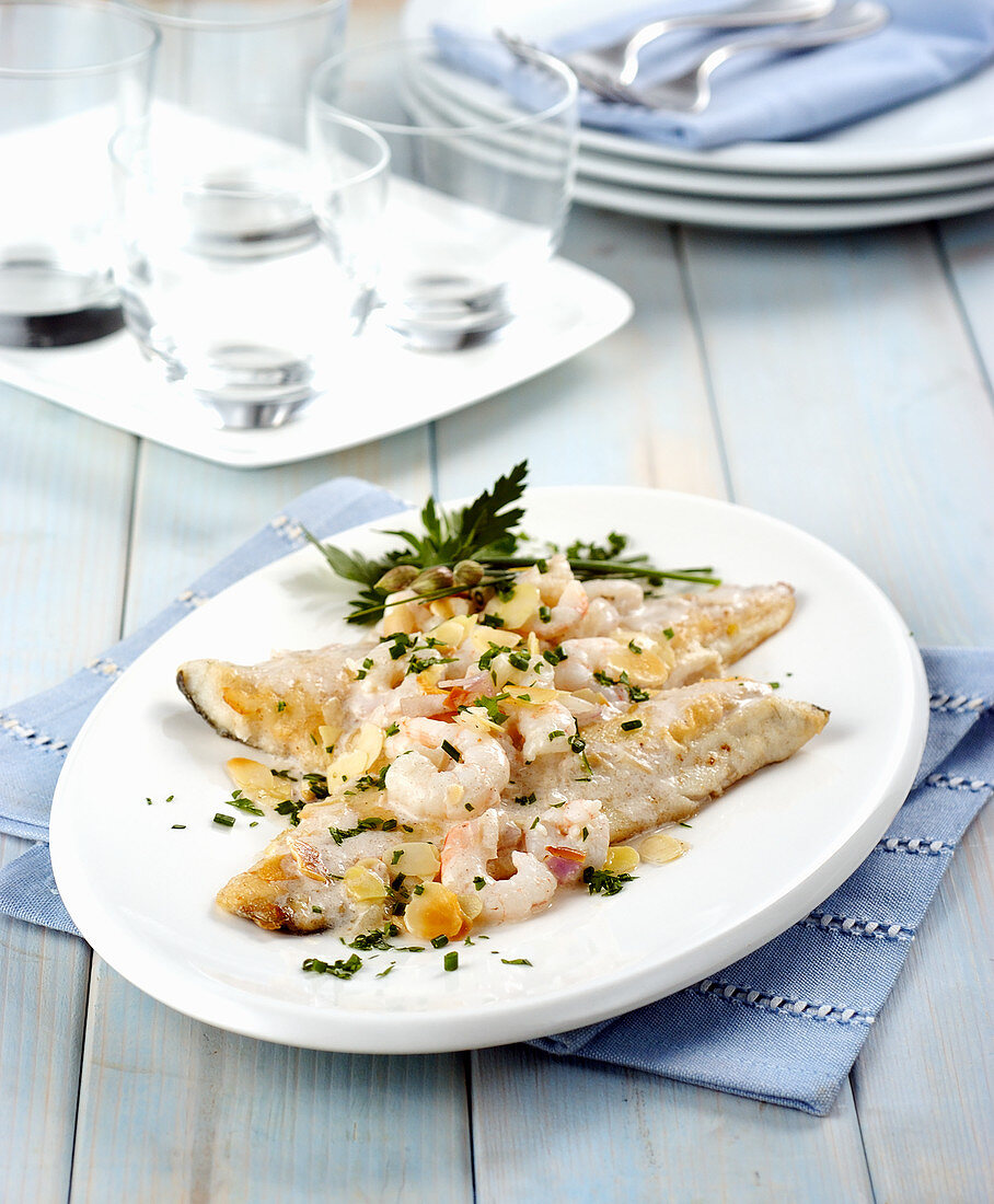 Sea bass with almonds
