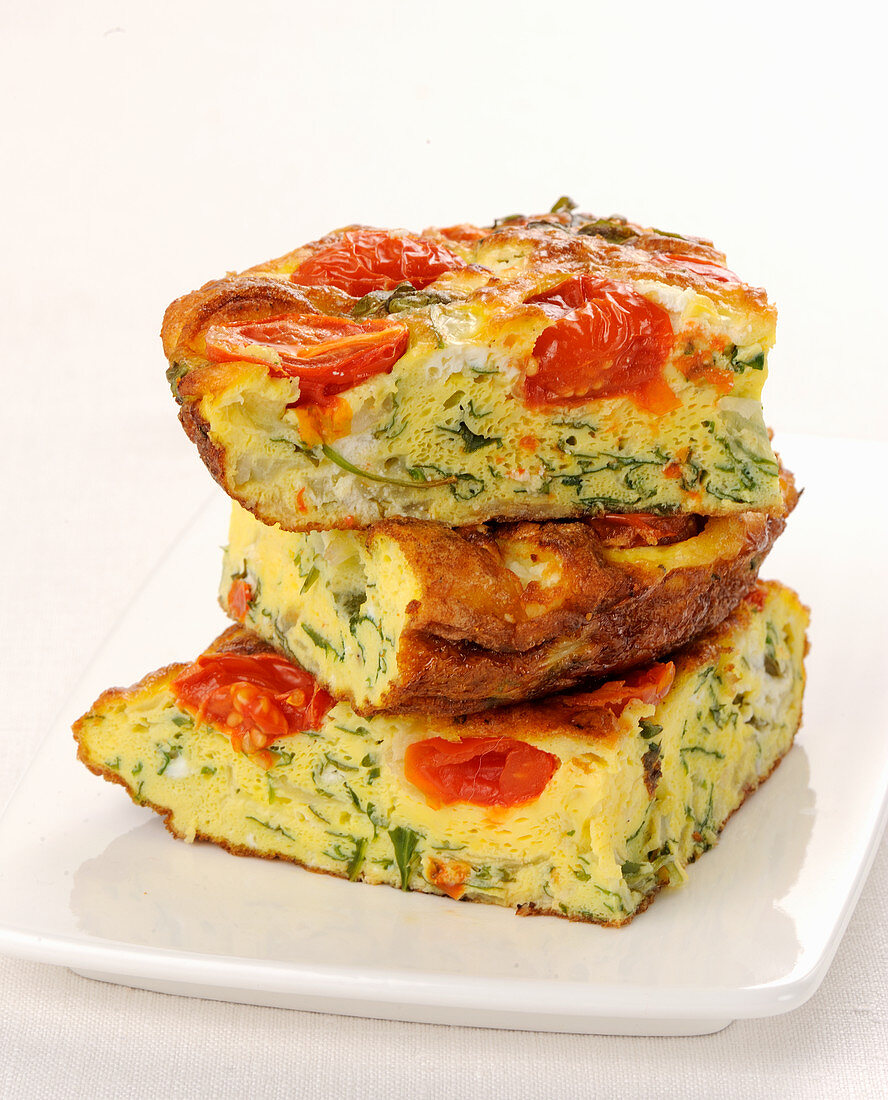 Frittata with vegetables and goat’s cheese
