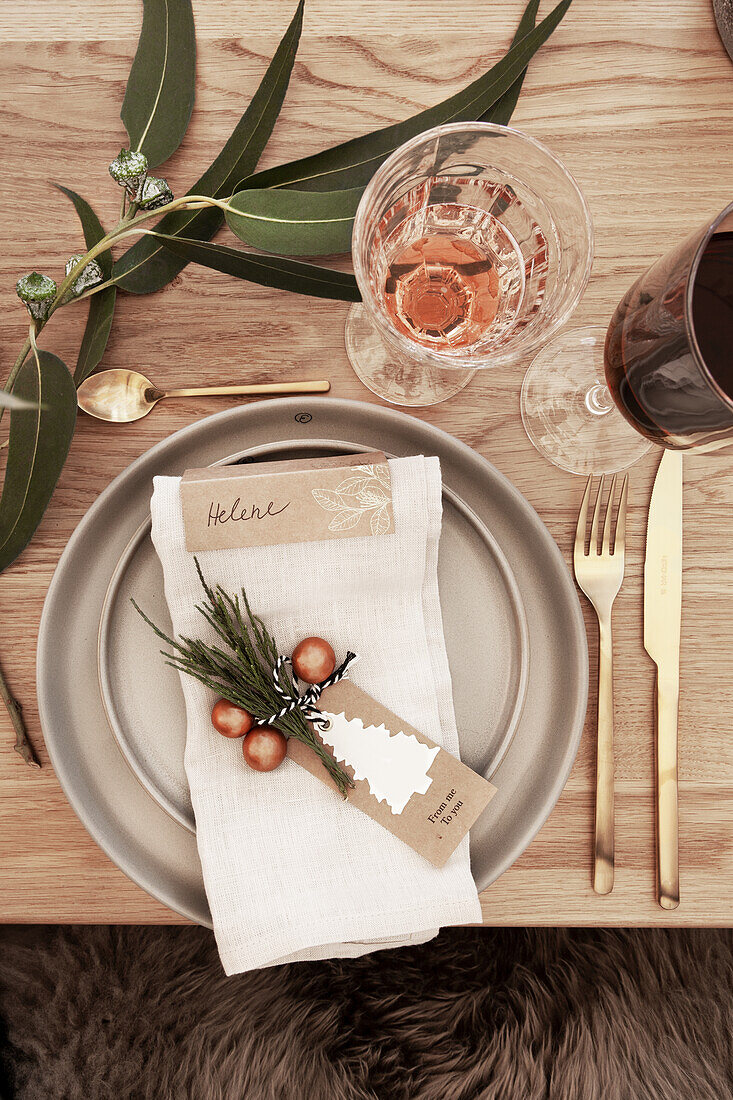 Christmas decoration on a wooden table