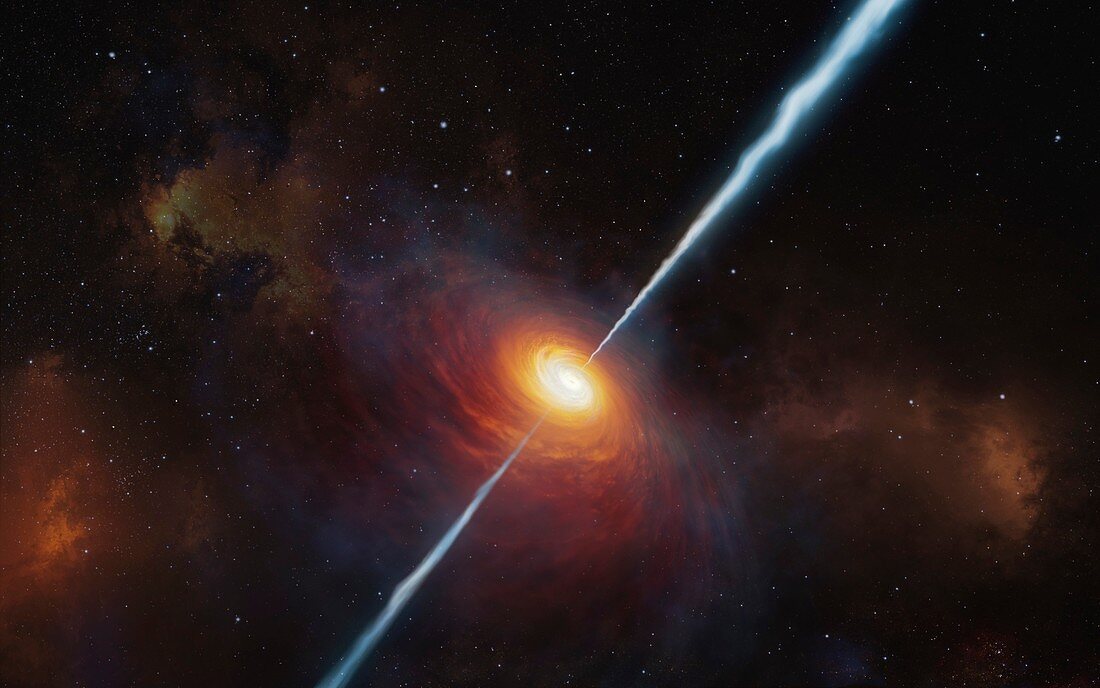 Illustration of a distant quasar