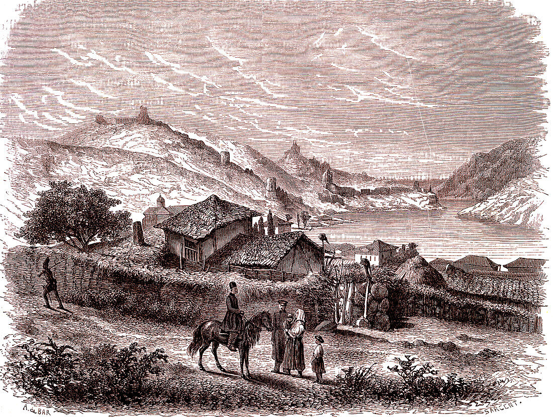 Balaklava Bay, Crimea, 19th century illustration