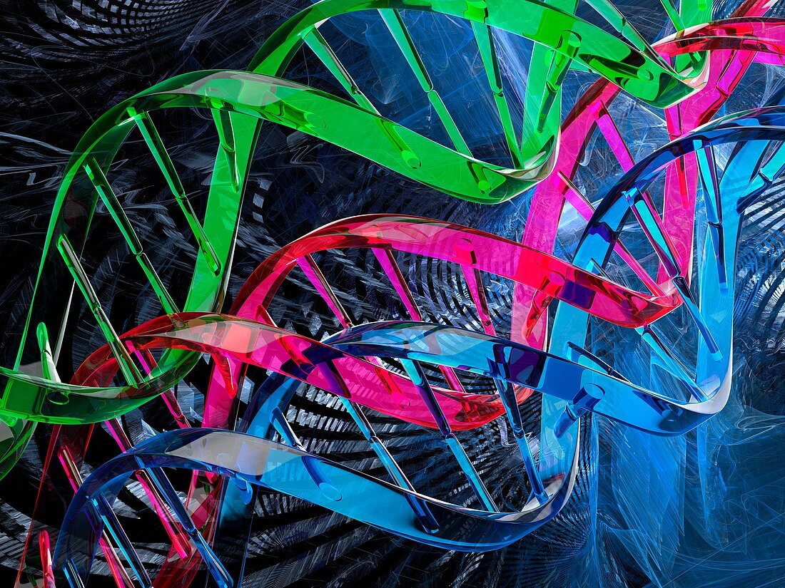 DNA (deoxyribonucleic acid) molecules, illustration