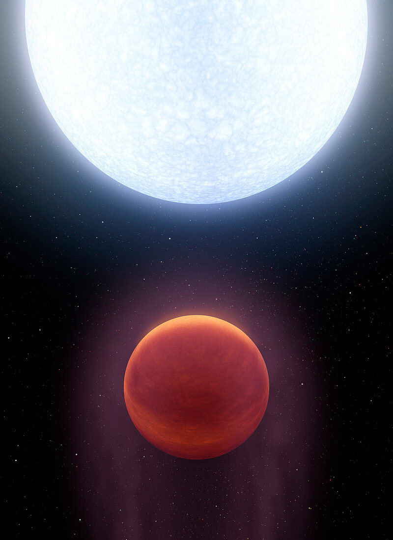 Hottest known exoplanet orbiting its host star, illustration