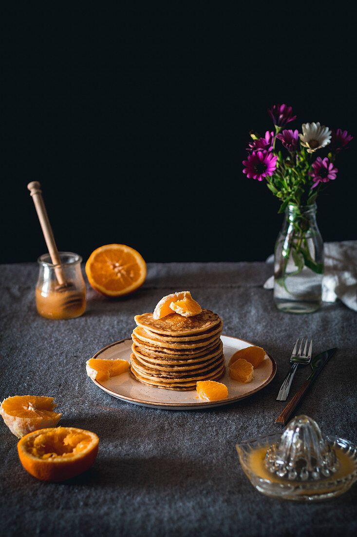 Pancakes mit Orangen