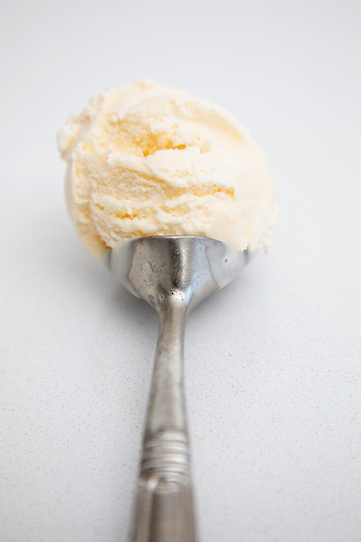 Single scoop of vanilla ice cream
