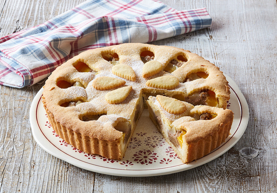 Nut and custard cake