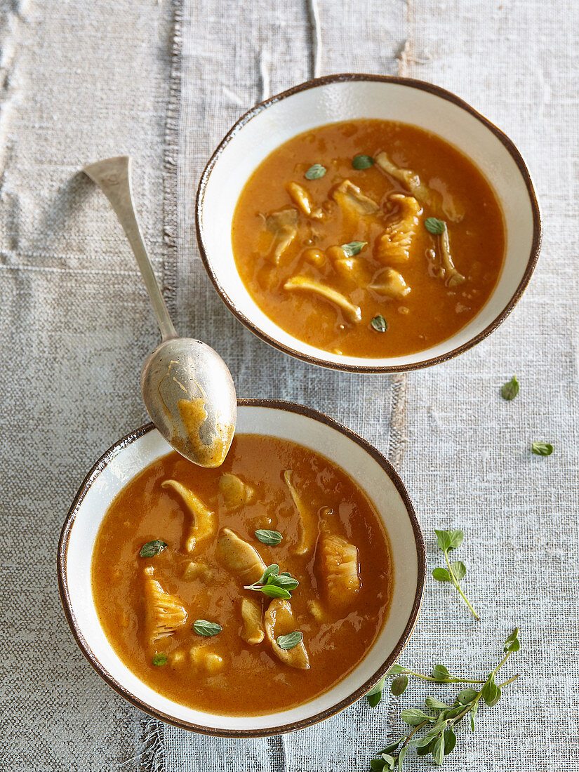 Oyster mushroom triple soup