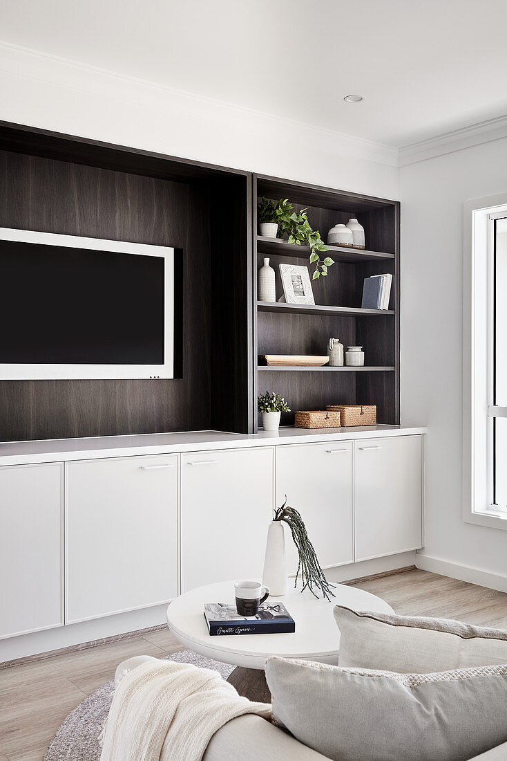 TV in fitted wall unit