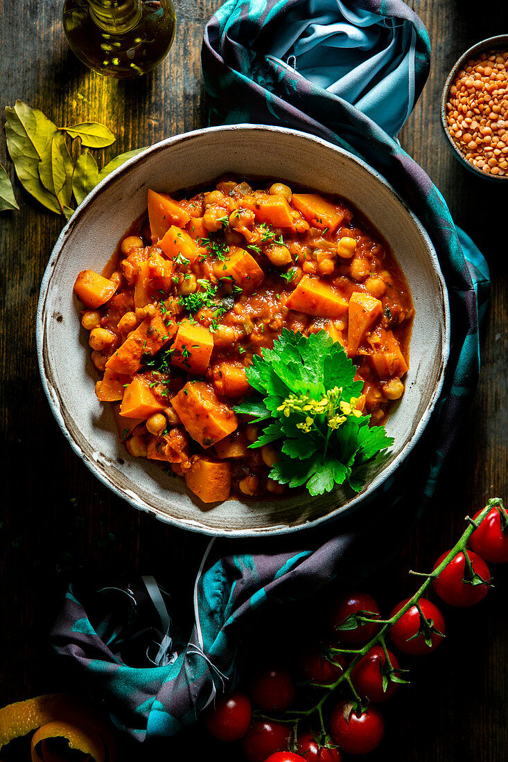 African summer pumpkin stew