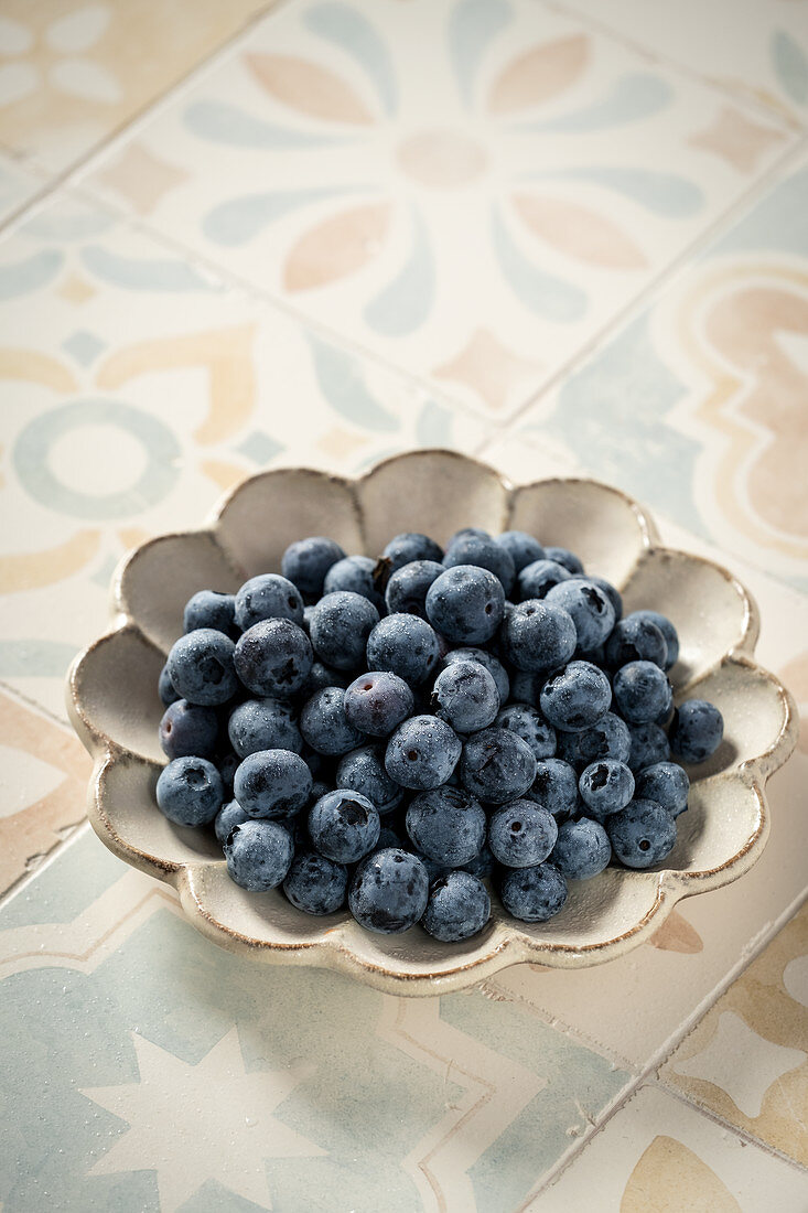 Blueberries on the plate