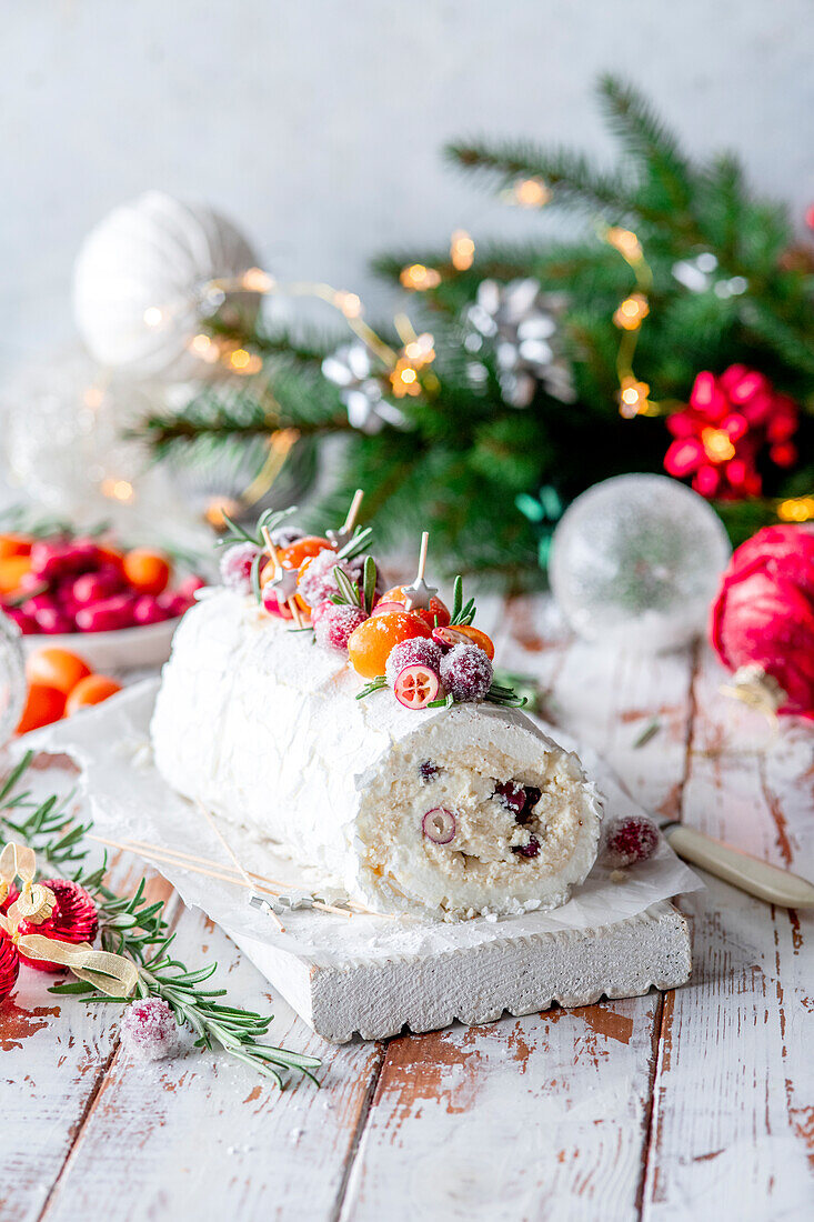 Baiserroulade zu Weihnachten