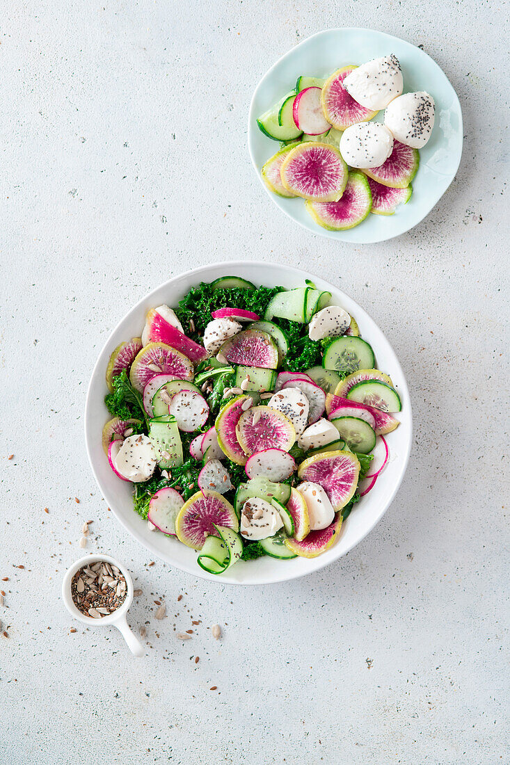 Wassermelonenrettich-Salat