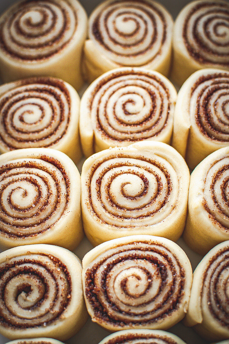 Cinnamon rolls before baking