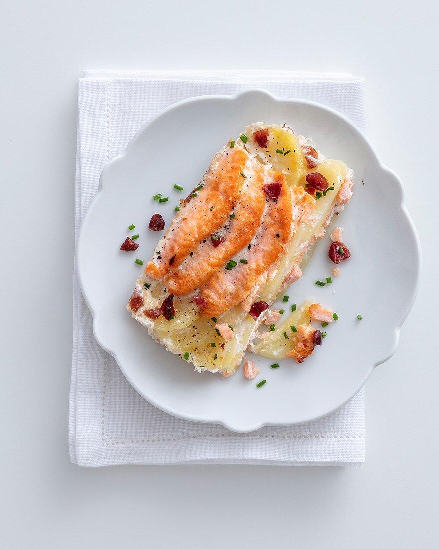 Kartoffel-Lachs-Gratin