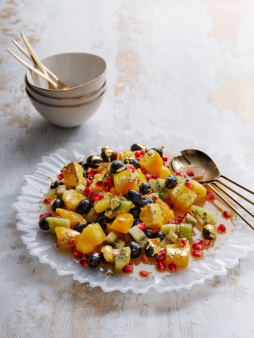 Tropical Gold Leaf Fruit Salad