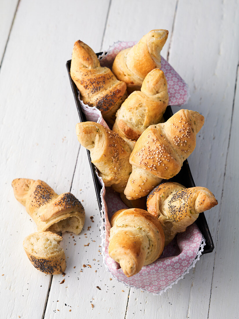 Croissants with sesame seeds