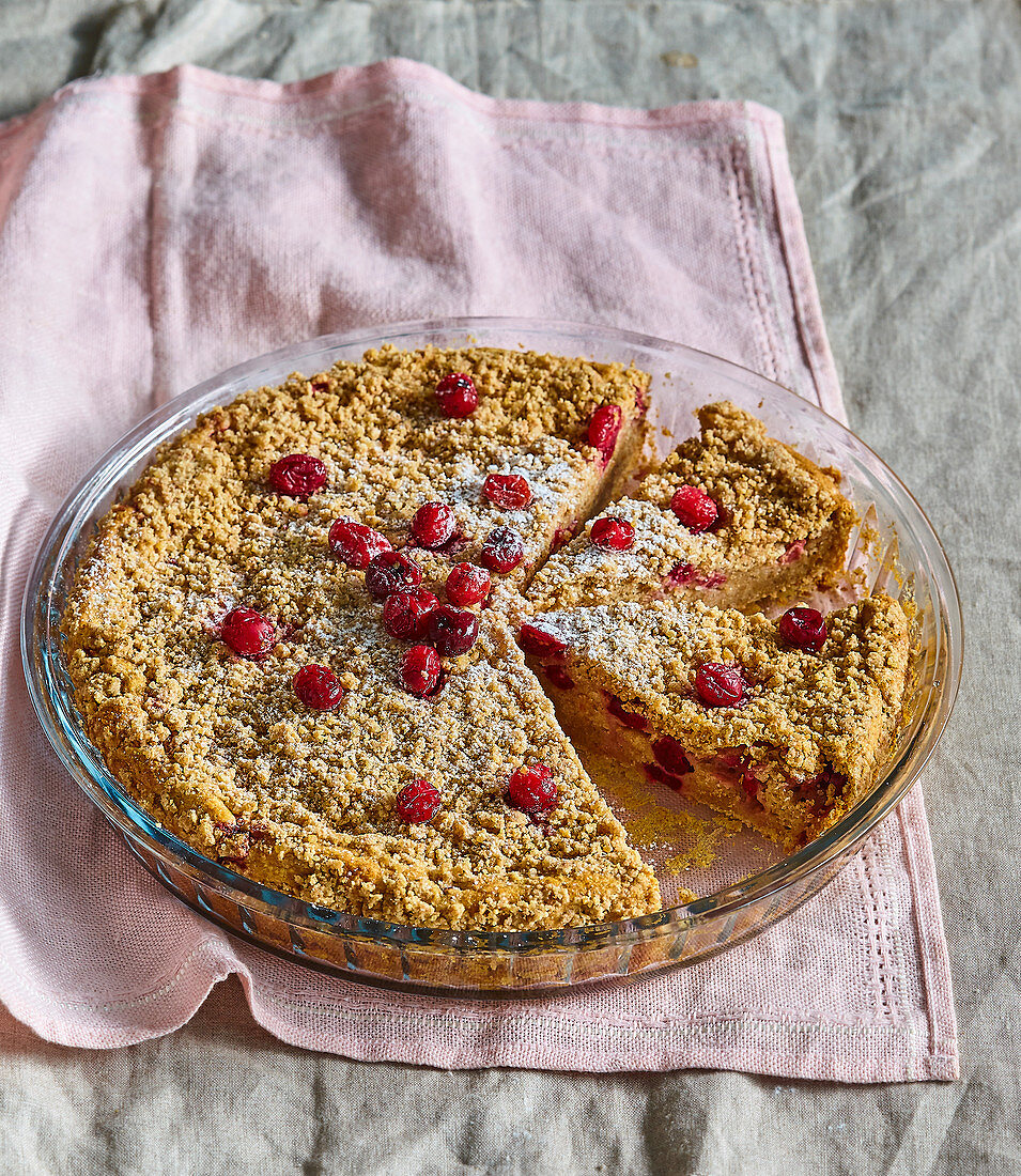 Cranberrykuchen in Glasform