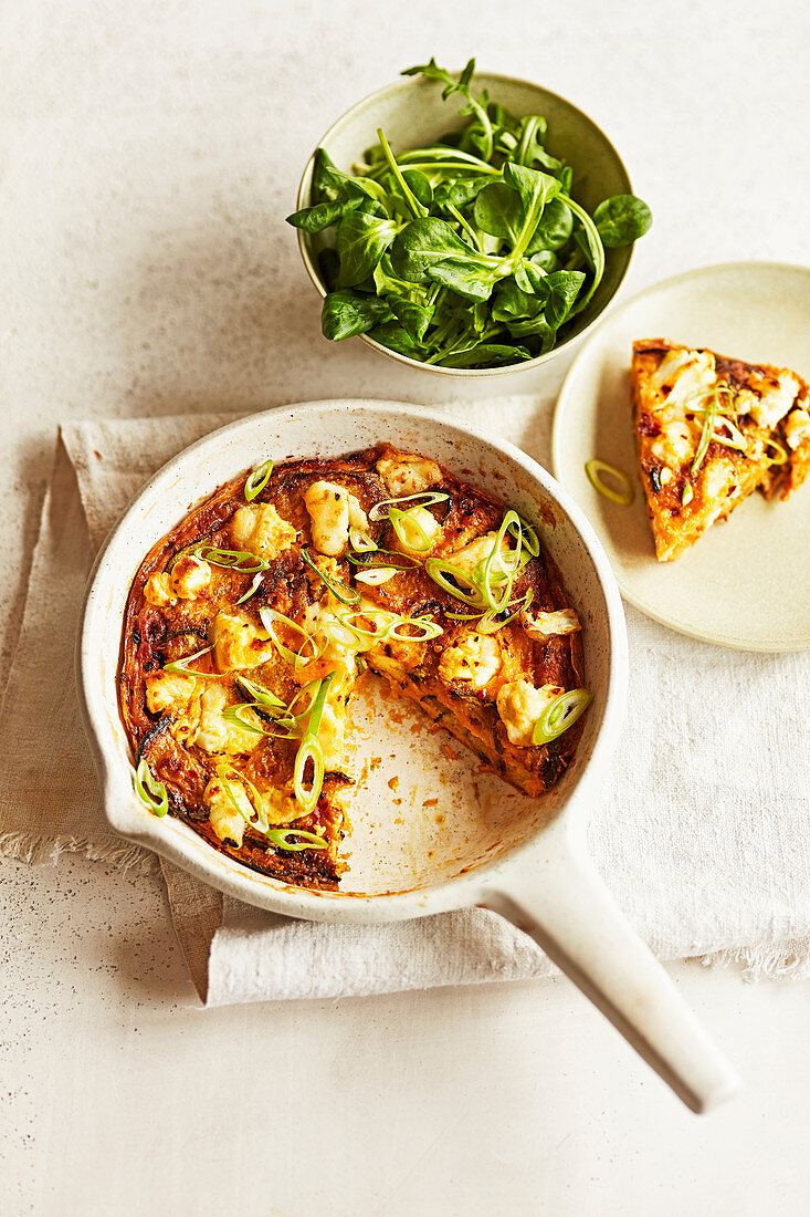 Goat's cheese and courgette frittata