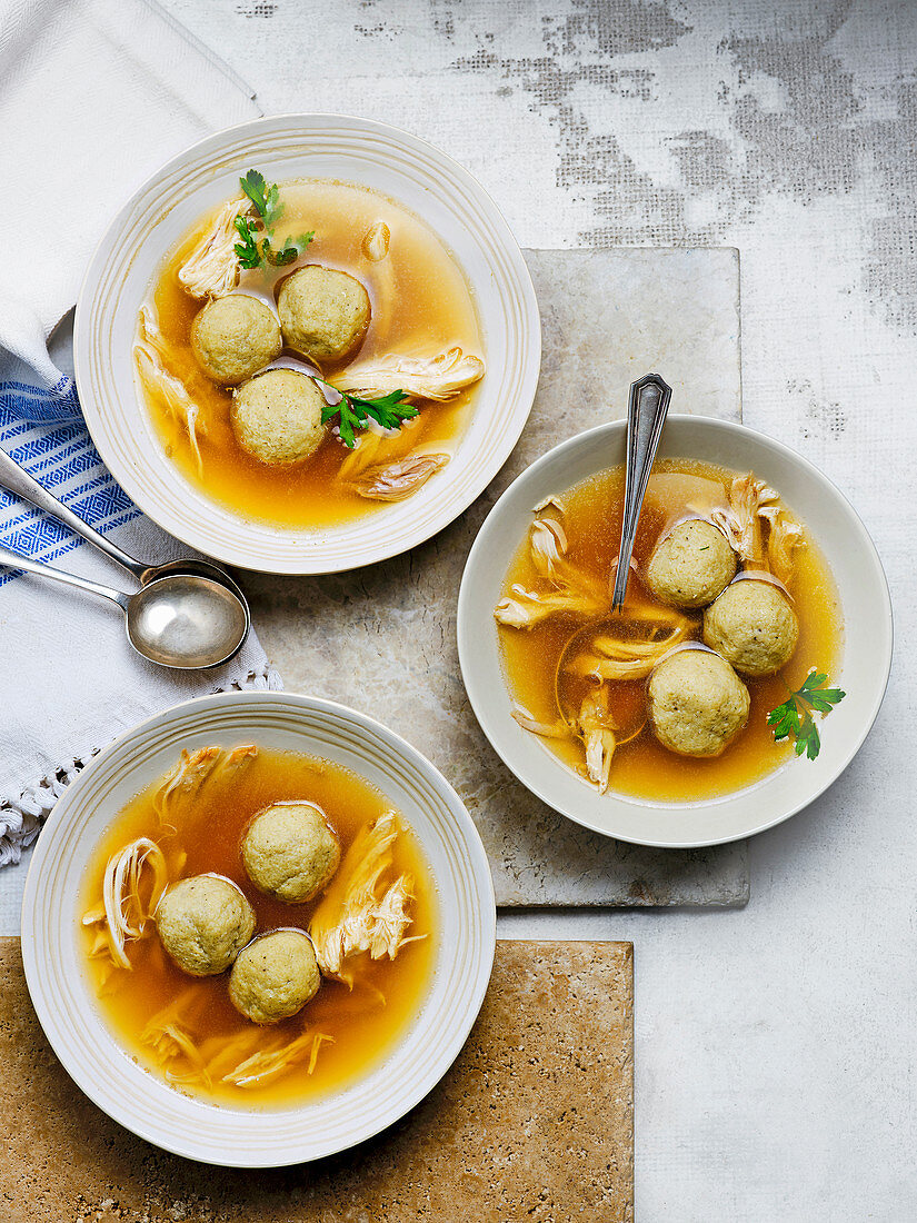 Jewish chicken Matzoball soup
