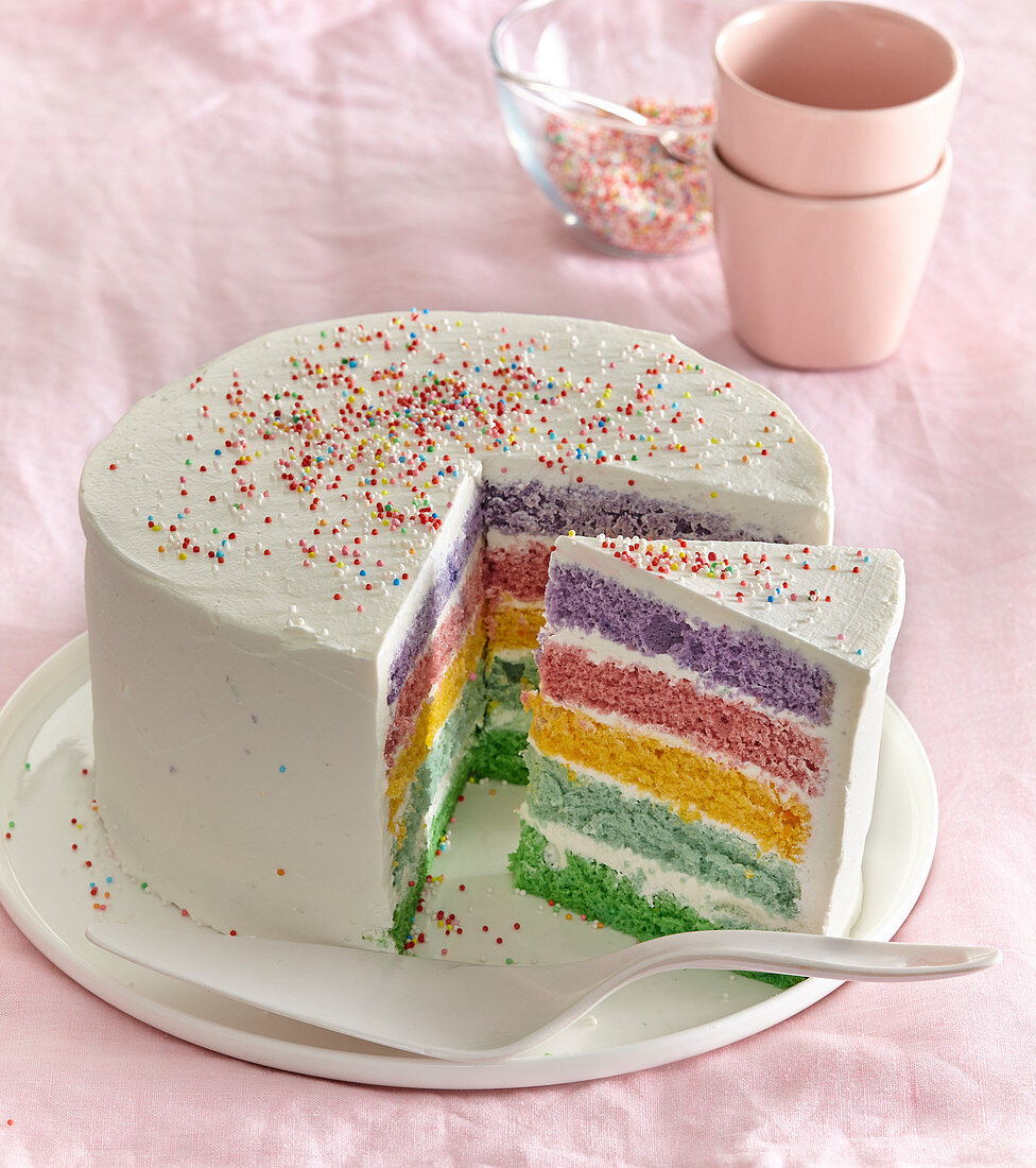 Rainbow Cake, angeschnitten