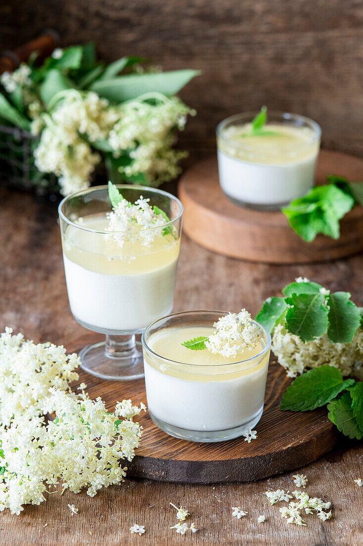 Elderflower panna cotta