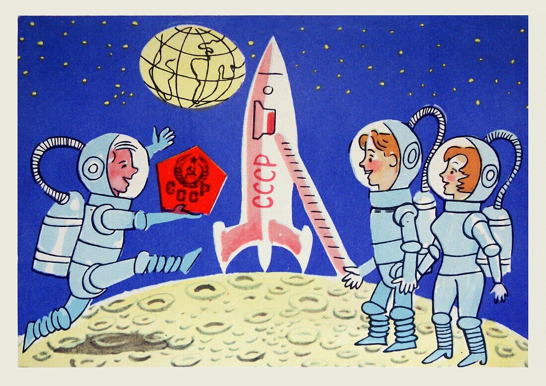 Cosmonauts on the Moon, illustration
