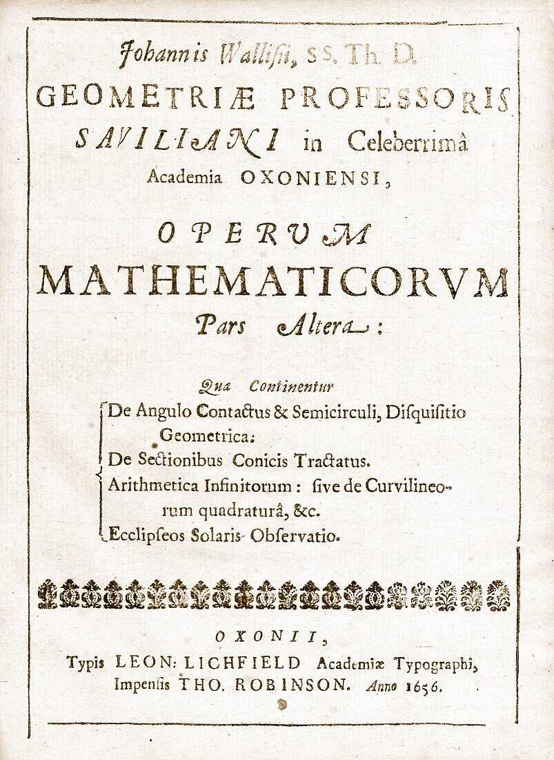 Wallis's Operum Mathematicorum, 1657