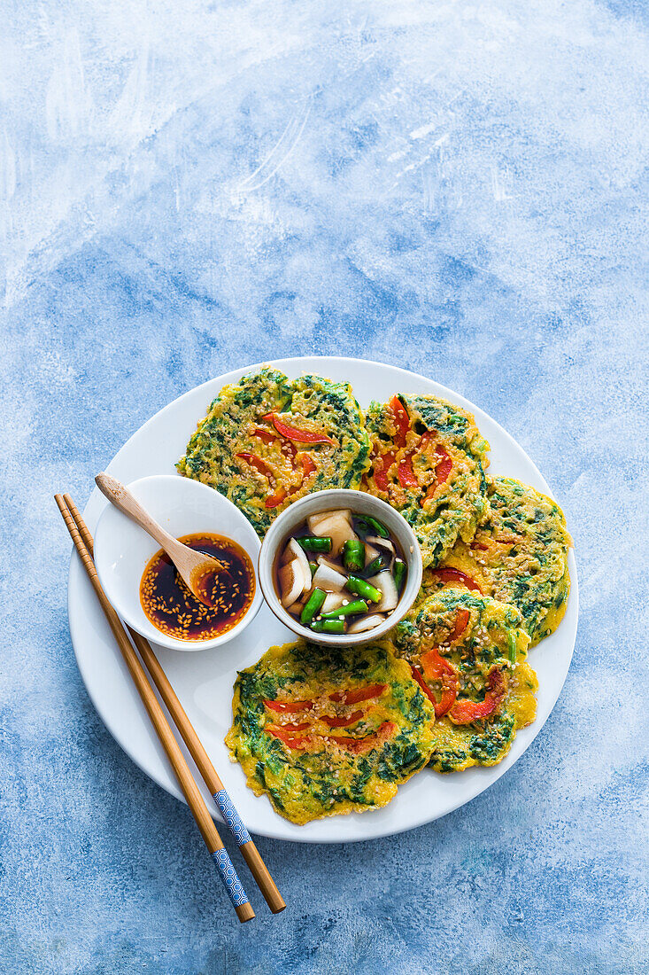 Korean celery leaves pancakes