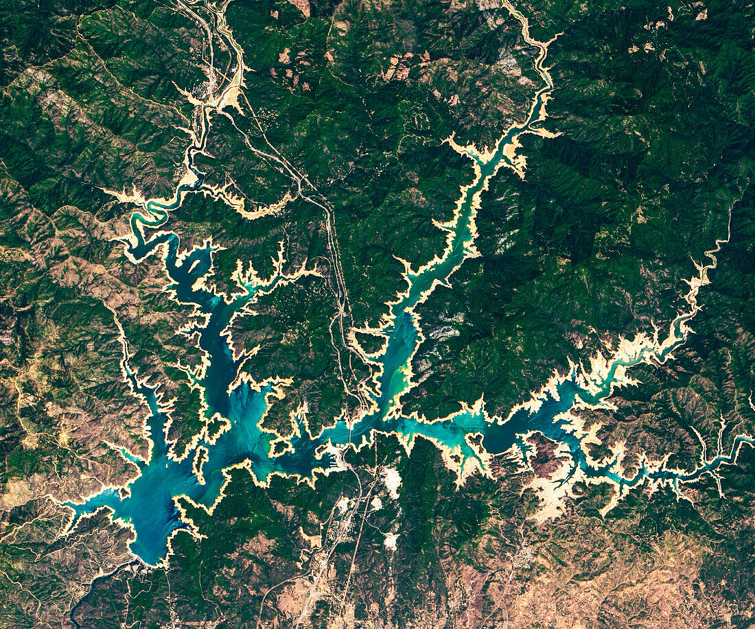 Shasta Lake, California, USA, satellite image