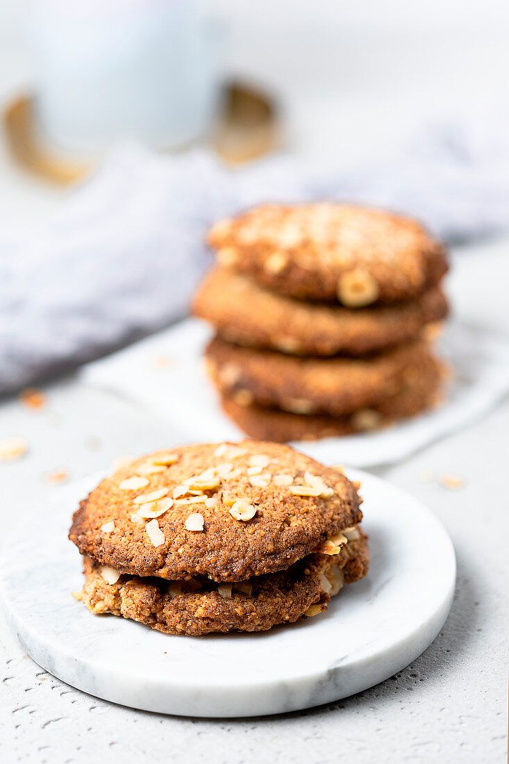 Hazelnut cookies baked without sugar and flour