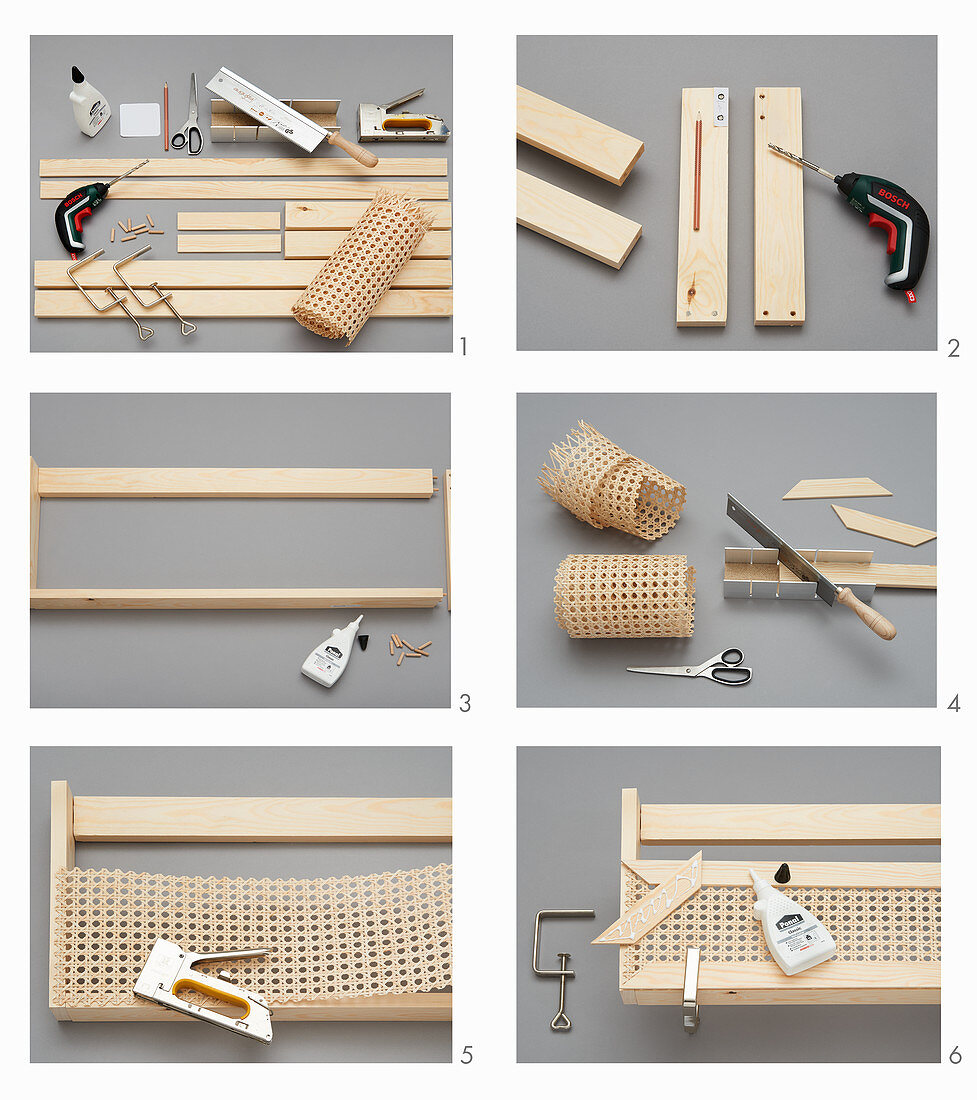 Wandregal aus Holz und Wiener Geflecht herstellen